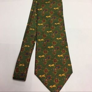 Ferragamo vintage forest silk green tie
